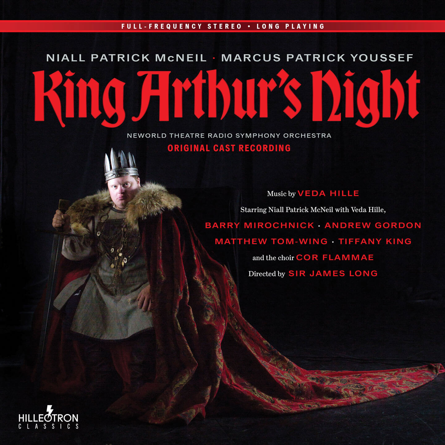 black album cover with a stern man in regal attire